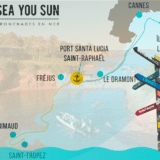 Carte des départs en bateau Sea You Sun à partir du Port de Saint-Raphaël Santa-Lucia
